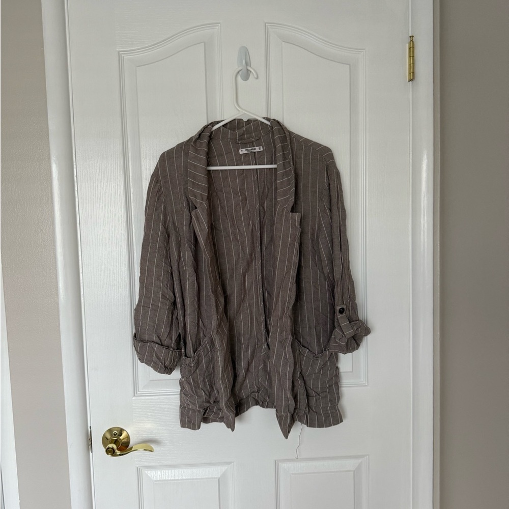 Grey Striped Blazer